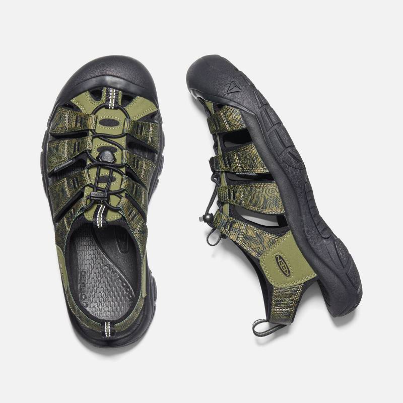 Keen Newport H2 Trekkingsandalen Herren DE-58071 Olive/Black - Keen Herrenschuhe Olivgrün